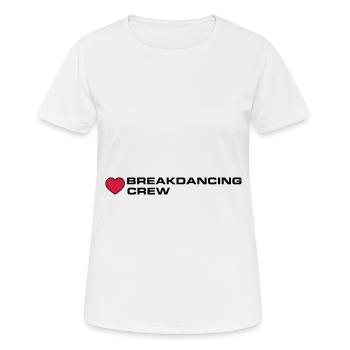 Breakdancing Crew - Frauen T-Shirt atmungsaktiv - Weiß - Vorne - AI Model Female 172 dark (172cm)