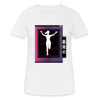 Vaporwave Metaverse Marathon, Trail Running - T-shirt respirant Femme - blanc - Devant - AI Model Female 172 dark (172cm)