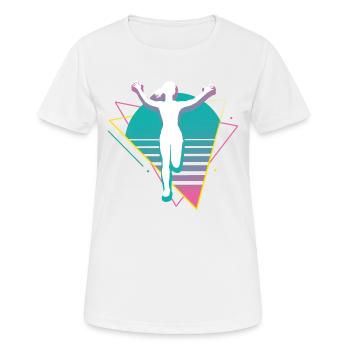 Vaporwave Synthwave Marathon, Trail Running - T-shirt respirant Femme - blanc - Devant - AI Model Female 172 dark (172cm)