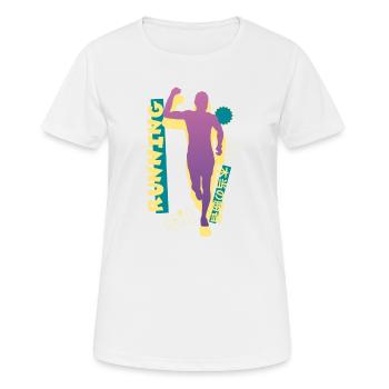 Vaporwave Synthwave Marathon, Trail Running - T-shirt respirant Femme - blanc - Devant - AI Model Female 172 dark (172cm)