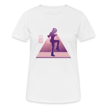 Saut à la corde Vaporwave - T-shirt respirant Femme - blanc - Devant - AI Model Female 172 dark (172cm)