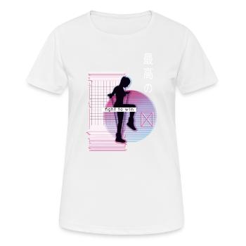 Vaporwave Metaverse Saut à la corde - T-shirt respirant Femme - blanc - Devant - AI Model Female 172 dark (172cm)