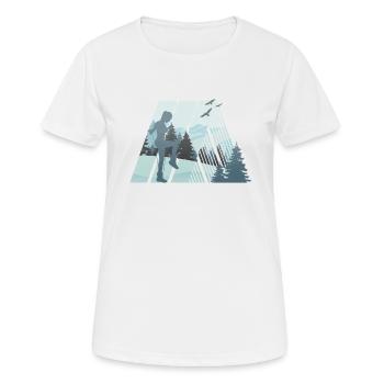 Corde à sauter Corde Sauteuse Femme - T-shirt respirant Femme - blanc - Devant - AI Model Female 172 dark (172cm)