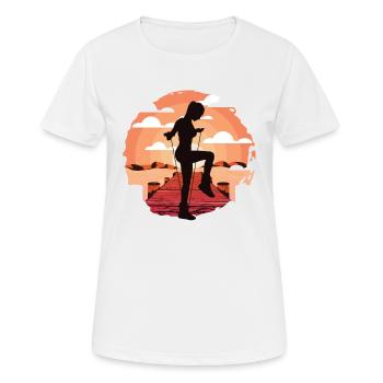 Corde à sauter Corde Sauteuse Femme - T-shirt respirant Femme - blanc - Devant - AI Model Female 172 dark (172cm)