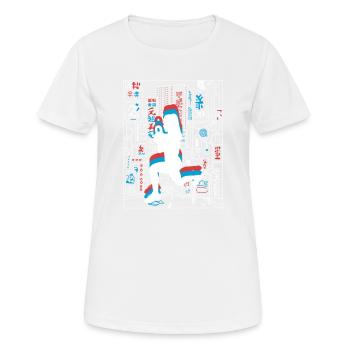 Vaporwave Synthwave Skyline HIIT - T-shirt respirant Femme - blanc - Devant - AI Model Female 172 dark (172cm)