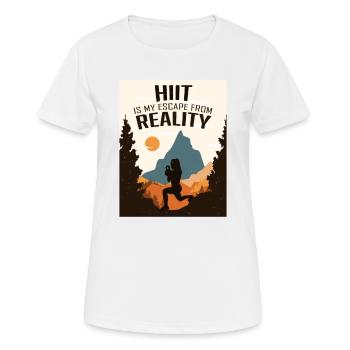 HIIT, Fitness Frau - Frauen T-Shirt atmungsaktiv - Weiß - Vorne - AI Model Female 172 dark (172cm)