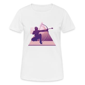 Balise fléchée Vaporwave - T-shirt respirant Femme - blanc - Devant - AI Model Female 172 dark (172cm)