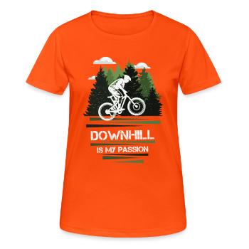 Downhill Passion - Frauen T-Shirt atmungsaktiv - Neonorange - Vorne - AI Model Female 172 dark (172cm)