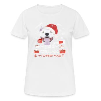 Bullterrier Weihnachtsmarkt - Frauen T-Shirt atmungsaktiv - Weiß - Vorne - AI Model Female 172 dark (172cm)