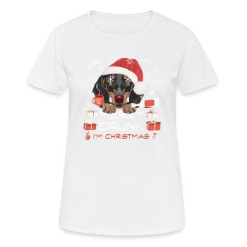 Marché de Noël du teckel - T-shirt respirant Femme - blanc - Devant - AI Model Female 172 dark (172cm)