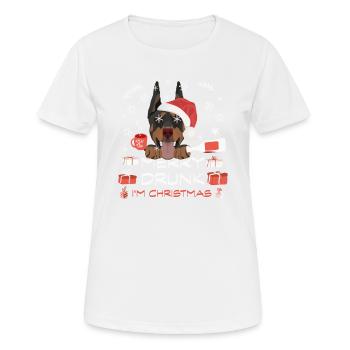 Marché de Noël Doberman - T-shirt respirant Femme - blanc - Devant - AI Model Female 172 dark (172cm)