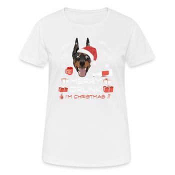 Marché de Noël Doberman - T-shirt respirant Femme - blanc - Devant - AI Model Female 172 dark (172cm)