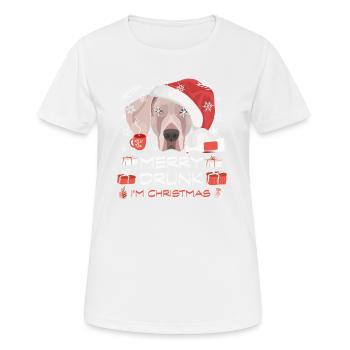 Marché de Noël de Weimaraner - T-shirt respirant Femme - blanc - Devant - AI Model Female 172 dark (172cm)