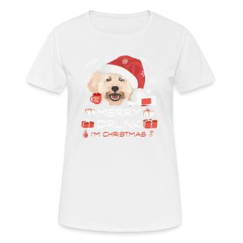 Marché de Noël des caniches - T-shirt respirant Femme - blanc - Devant - AI Model Female 172 dark (172cm)
