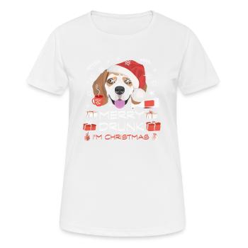 Marché de Noël de Beagle - T-shirt respirant Femme - blanc - Devant - AI Model Female 172 dark (172cm)