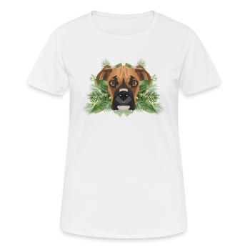 Tropical Deutscher Boxer - Frauen T-Shirt atmungsaktiv - Weiß - Vorne - AI Model Female 172 dark (172cm)