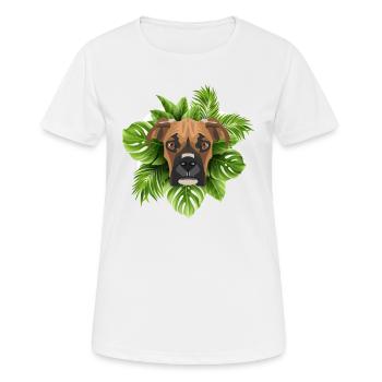 Tropical Deutscher Boxer - Frauen T-Shirt atmungsaktiv - Weiß - Vorne - AI Model Female 172 dark (172cm)