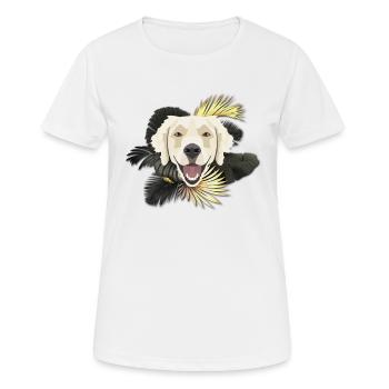 Goldener Hund Golden Retriever - Frauen T-Shirt atmungsaktiv - Weiß - Vorne - AI Model Female 172 dark (172cm)