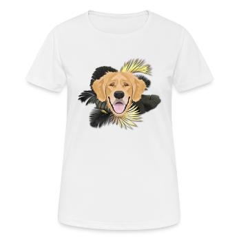Goldener Hund Golden Retriever - Frauen T-Shirt atmungsaktiv - Weiß - Vorne - AI Model Female 172 dark (172cm)