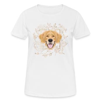 Goldener Hund Golden Retriever - Frauen T-Shirt atmungsaktiv - Weiß - Vorne - AI Model Female 172 dark (172cm)