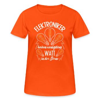 Watt, intelligente Elektroniker - Frauen T-Shirt atmungsaktiv - Neonorange - Vorne - AI Model Female 172 dark (172cm)