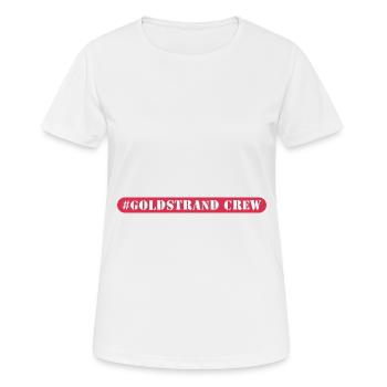 Goldstrand Crew - Frauen T-Shirt atmungsaktiv - Weiß - Vorne - AI Model Female 172 dark (172cm)
