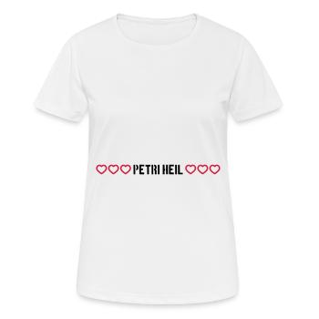 Petri Heil herzchen Fischen - Frauen T-Shirt atmungsaktiv - Weiß - Vorne - AI Model Female 172 dark (172cm)