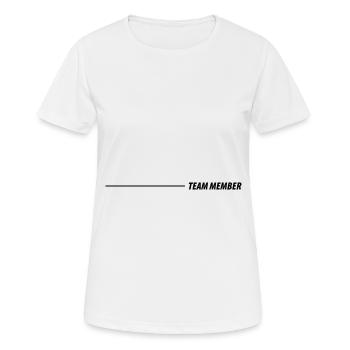 Membres de l’équipe - T-shirt respirant Femme - blanc - Devant - AI Model Female 172 dark (172cm)