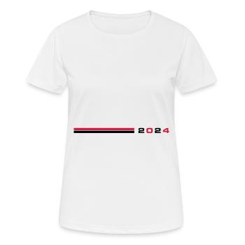 2024 Jahr - Frauen T-Shirt atmungsaktiv - Weiß - Vorne - AI Model Female 172 dark (172cm)