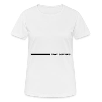Membres de l’équipe - T-shirt respirant Femme - blanc - Devant - AI Model Female 172 dark (172cm)