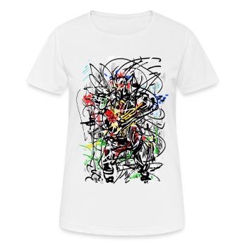 abstrakt - Frauen T-Shirt atmungsaktiv - Weiß - Vorne - AI Model Female 172 dark (172cm)