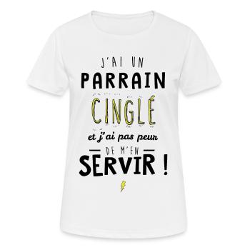 J'ai un parrain cinglé et je peux m'en servir - T-shirt respirant Femme - blanc - Devant - AI Model Female 172 dark (172cm)