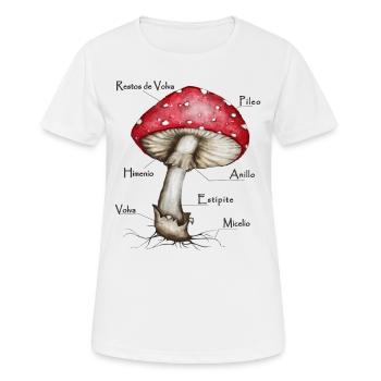 Pilz - Fliegenpilz - Frauen T-Shirt atmungsaktiv - Weiß - Vorne - AI Model Female 172 dark (172cm)