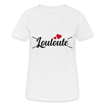 Femme Louloute Humour Mot Affectueux Couple - T-shirt respirant Femme - blanc - Devant - AI Model Female 172 dark (172cm)