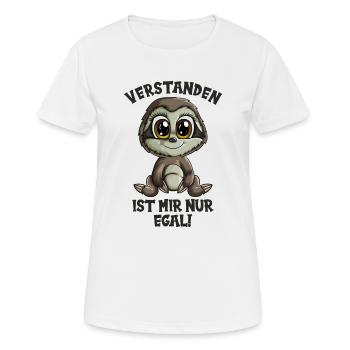 Verstanden ist mir nur egal Faultier - Frauen T-Shirt atmungsaktiv - Weiß - Vorne - AI Model Female 172 dark (172cm)