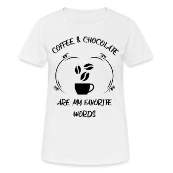Coffee, espresso, coffee & chocolate - Women's Breathable T-Shirt - white - Front - AI Model Female 172 dark (172cm)