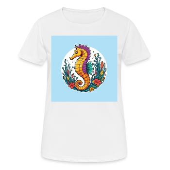 Pretty decorative seahorse - Women's Breathable T-Shirt - white - Front - AI Model Female 172 dark (172cm)