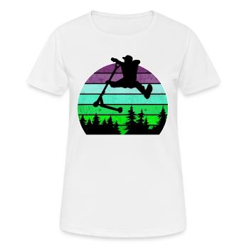 Escooter Scooter Stunt - T-shirt respirant Femme - blanc - Devant - AI Model Female 172 dark (172cm)
