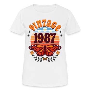 Rétro et Vintage 1987 Femme 35 Ans Anniversaire - T-shirt respirant Femme - blanc - Devant - AI Model Female 172 dark (172cm)