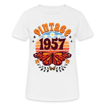 Rétro et Vintage 1957 Femme 65 Ans Anniversaire - T-shirt respirant Femme - blanc - Devant - AI Model Female 172 dark (172cm)