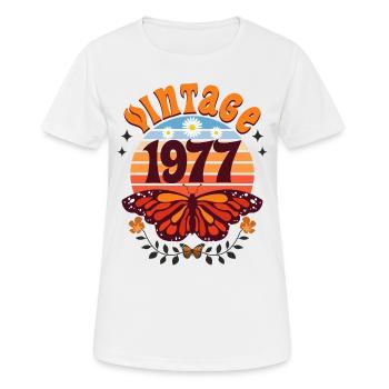 Rétro et Vintage 1977 Femme 45 Ans Anniversaire - T-shirt respirant Femme - blanc - Devant - AI Model Female 172 dark (172cm)