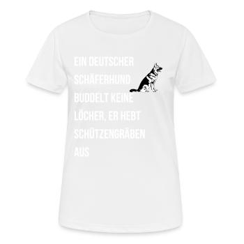 Ein deutscher Schaeferhund - Frauen T-Shirt atmungsaktiv - Weiß - Vorne - AI Model Female 172 dark (172cm)