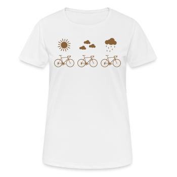 Vélo Route Vélo de montagne par tous les temps - T-shirt respirant Femme - blanc - Devant - AI Model Female 172 dark (172cm)