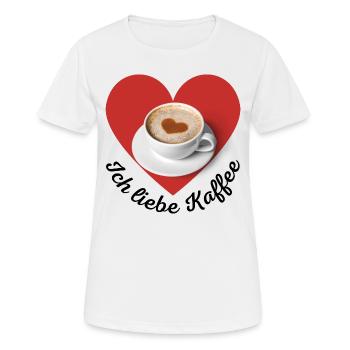 Ich liebe Kaffee T-Shirt - Frauen T-Shirt atmungsaktiv - Weiß - Vorne - AI Model Female 172 dark (172cm)