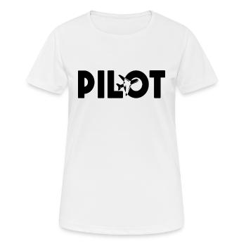 Pilot Flugzeug Fliegen Piloten Geschenk - Frauen T-Shirt atmungsaktiv - Weiß - Vorne - AI Model Female 172 dark (172cm)