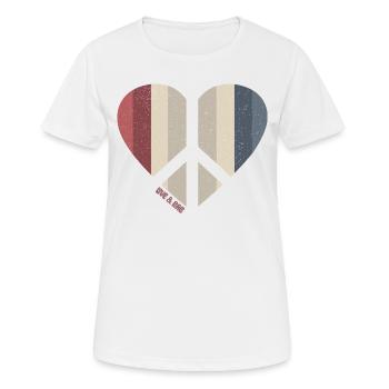 Peace Heart (Love Two Edition) - T-shirt respirant Femme - blanc - Devant - AI Model Female 172 dark (172cm)