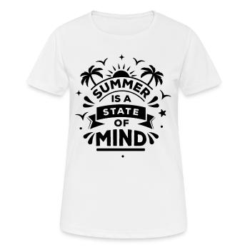 L’été est un état d’, en noir - T-shirt respirant Femme - blanc - Devant - AI Model Female 172 dark (172cm)