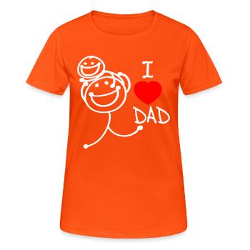 Ich liebe Papa DE - Frauen T-Shirt atmungsaktiv - Neonorange - Vorne - AI Model Female 172 dark (172cm)