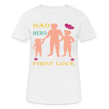 Vater und Sohn - Vater und Tochter schenken Vater - Frauen T-Shirt atmungsaktiv - Weiß - Vorne - AI Model Female 172 dark (172cm)