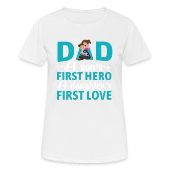 Vater und Sohn - Vater und Tochter schenken Vater - Frauen T-Shirt atmungsaktiv - Weiß - Vorne - AI Model Female 172 dark (172cm)